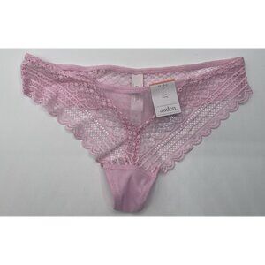 Auden Thong Panties Underwear Womens Size XS Pink Lace Valentines Day